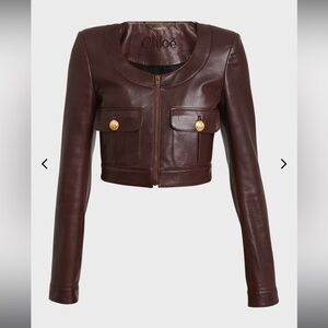 Chloe satin Nappea Leather cropped jacket size L